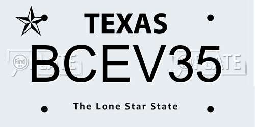 BCEV35 Texas License Plate