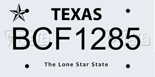 BCF1285 Texas License Plate