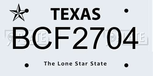 BCF2704 Texas License Plate