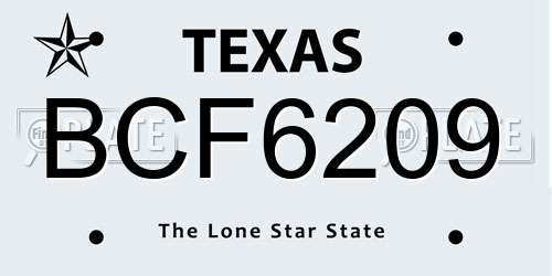 BCF6209 Texas License Plate