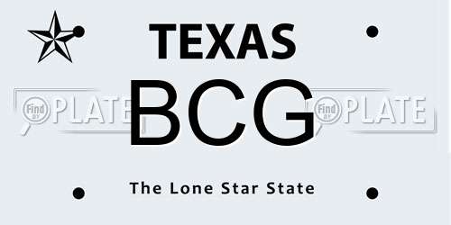 BCG Texas License Plate