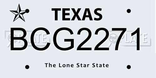 BCG2271 Texas License Plate