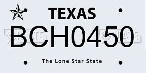 BCH0450 Texas License Plate