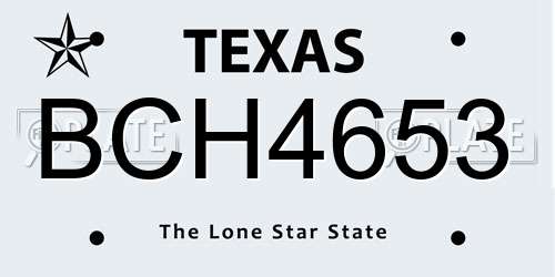 BCH4653 Texas License Plate