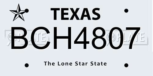 BCH4807 Texas License Plate