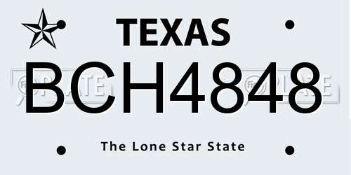 BCH4848 Texas License Plate