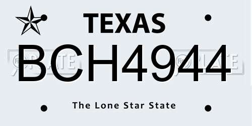 BCH4944 Texas License Plate