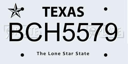 BCH5579 Texas License Plate