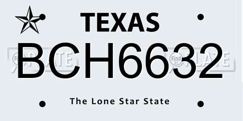 BCH6632 Texas License Plate