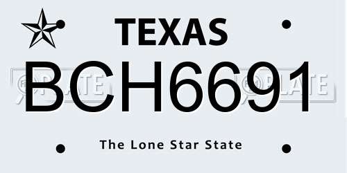 BCH6691 Texas License Plate