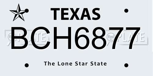 BCH6877 Texas License Plate