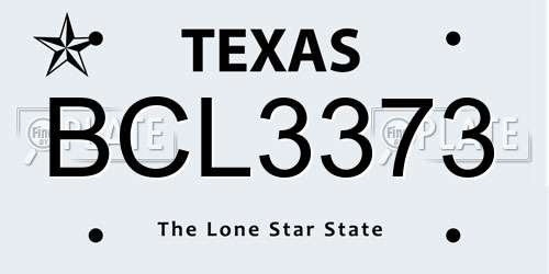 BCL3373 Texas License Plate