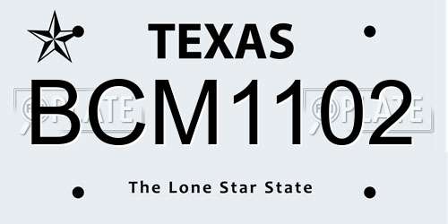 BCM1102 Texas License Plate