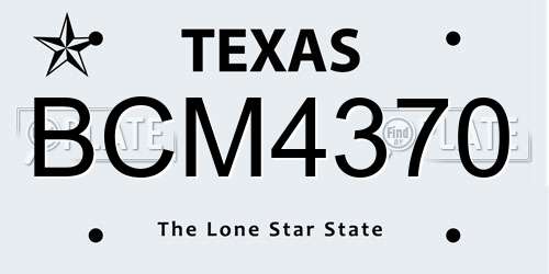 BCM4370 Texas License Plate