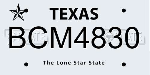 BCM4830 Texas License Plate