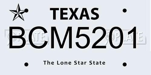 BCM5201 Texas License Plate