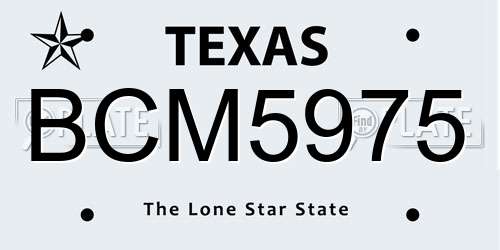 BCM5975 Texas License Plate