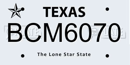 BCM6070 Texas License Plate