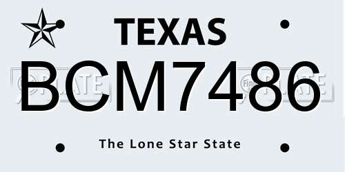 BCM7486 Texas License Plate