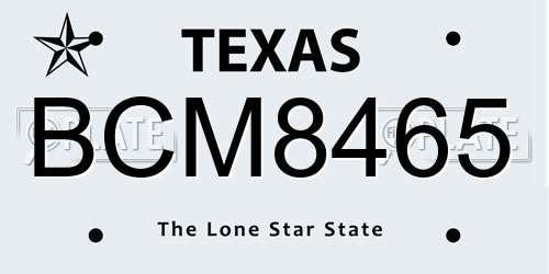 BCM8465 Texas License Plate