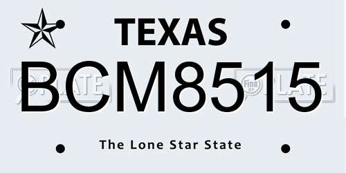 BCM8515 Texas License Plate