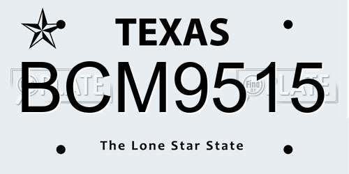 BCM9515 Texas License Plate