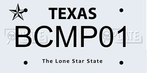 BCMP01 Texas License Plate