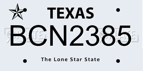 BCN2385 Texas License Plate