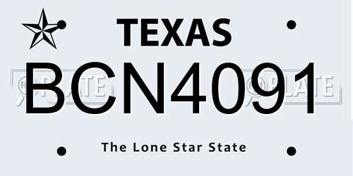 BCN4091 Texas License Plate