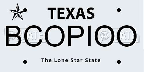 BCOPIOO Texas License Plate