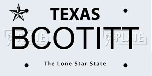 BCOTITT Texas License Plate
