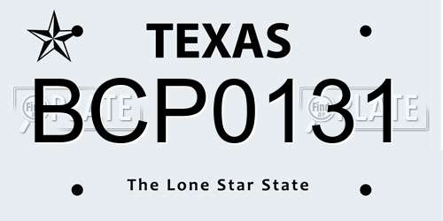 BCP0131 Texas License Plate