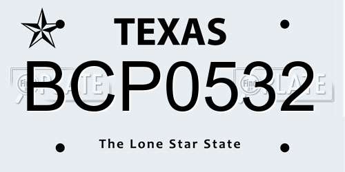 BCP0532 Texas License Plate
