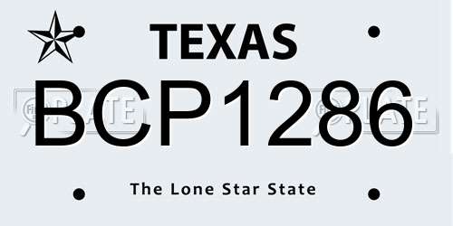 BCP1286 Texas License Plate