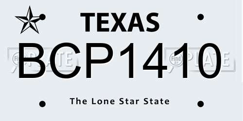 BCP1410 Texas License Plate