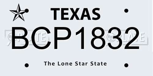 BCP1832 Texas License Plate