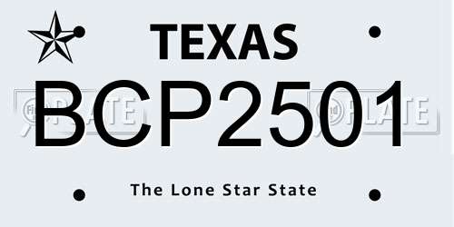 BCP2501 Texas License Plate