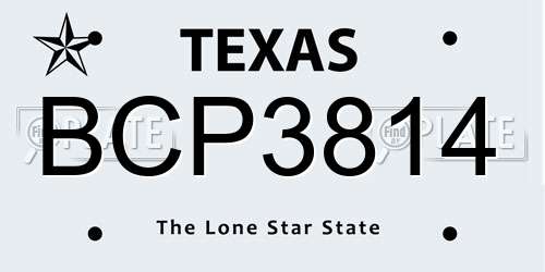 BCP3814 Texas License Plate