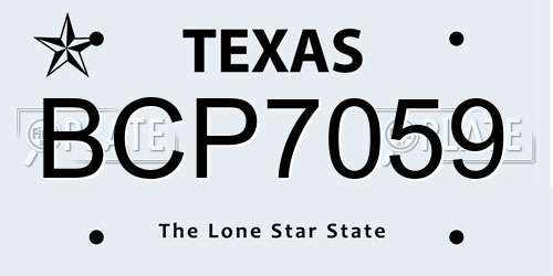 BCP7059 Texas License Plate