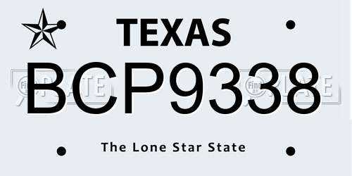 BCP9338 Texas License Plate