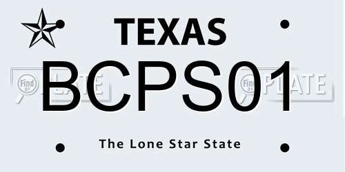 BCPS01 Texas License Plate
