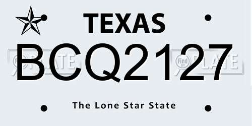 BCQ2127 Texas License Plate