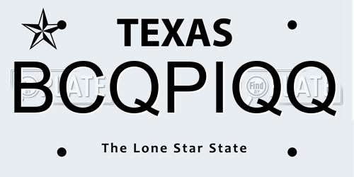 BCQPIQQ Texas License Plate