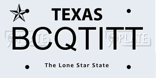 BCQTITT Texas License Plate