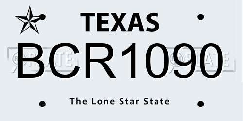 BCR1090 Texas License Plate
