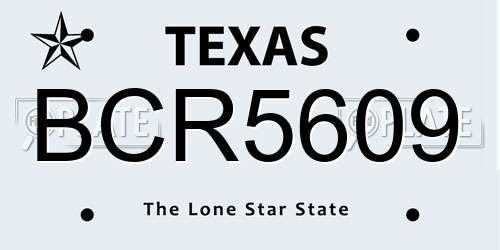BCR5609 Texas License Plate