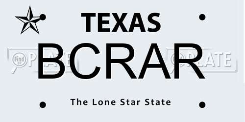 BCRAR Texas License Plate