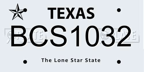 BCS1032 Texas License Plate