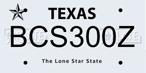 BCS300Z Texas License Plate