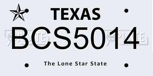 BCS5014 Texas License Plate